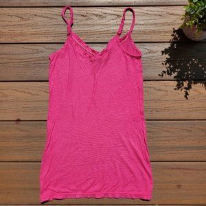American Eagle Pink Tank Top Basic Camisole V Neck Cami Cotton Lounge Preppy S